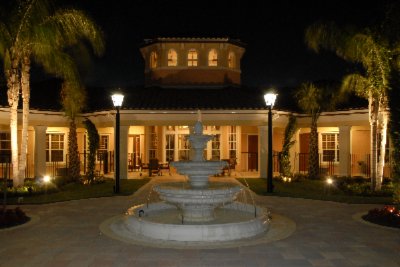Worldquest Fountain At Night