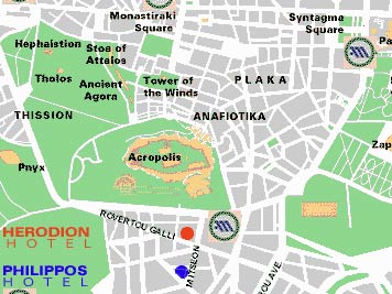 Philippos Hotel - Hotel location