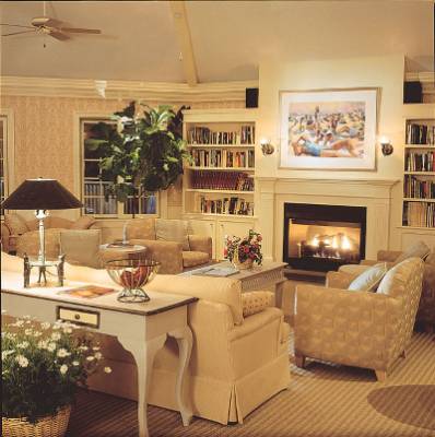 Library With Fireplace