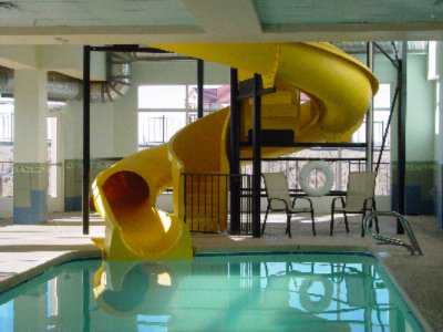 Two-story Water Slide And Indoor Pool