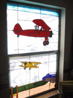 Alexis Park Inn & Suites - Unique aviation them stained glass