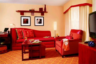 Residence Inn Newport News Airport - Living Areas Inside The New Residence Inn Newport News Airport Features Bright Bold Colors.