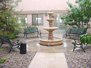Outdoor Courtyard With Fountain
