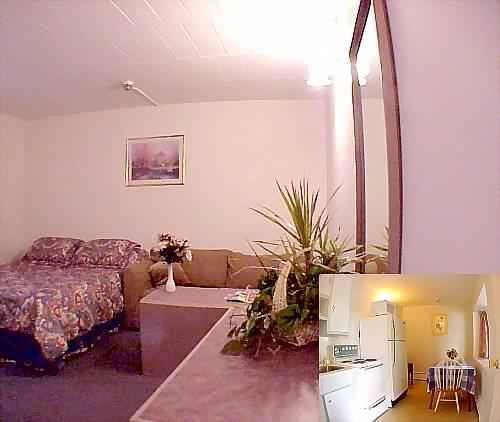 1 queen bed with kitchen