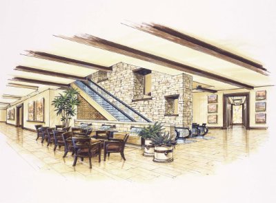 Omni Fort Worth Hotel - Lobby Features A 75 Ft Tall Stone Wall