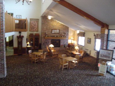 Lobby With Fireplace