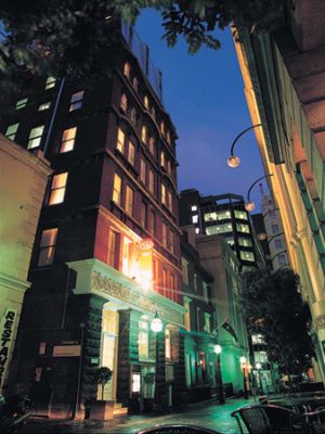 Metro Apartments on Bank Place Melbourne - Exterior By Night