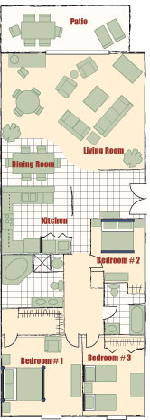 3- Bedroom Layout ( No Washer & Dryers)