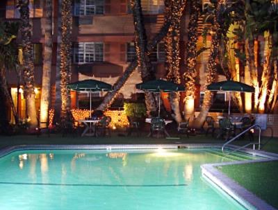 Saga Motor Hotel - Pool Side At Night