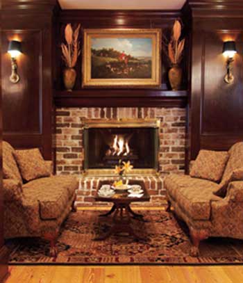 Cozy Lobby Fireplace