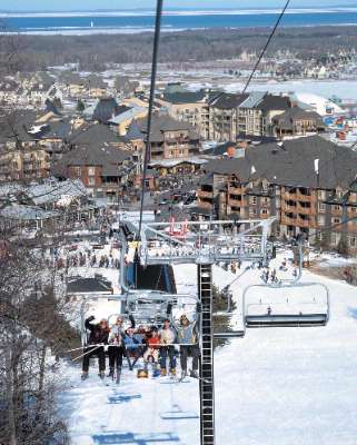 The Westin Trillium House Blue Mountain - The Blue Mountain Resort Village Chairlift With Village In Background