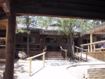 Hualapai Mountain Resort - Restaurant Veiw From Motel Porch