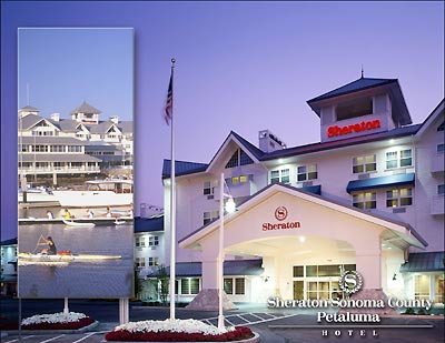 Sheraton Sonoma County Petaluma - Front Hotel Entrance - Back Marina View