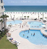 Springhill Suites by Marriott Pensacola Beach - View of 3 pools and the Gulf of Mexico 