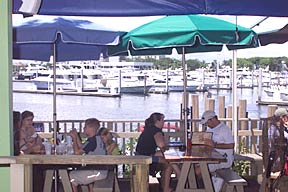 Restaurant overlooking waterway