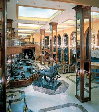 Lobby featuring unique art displays