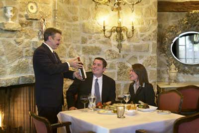 Fine dining in Faust's restaurant