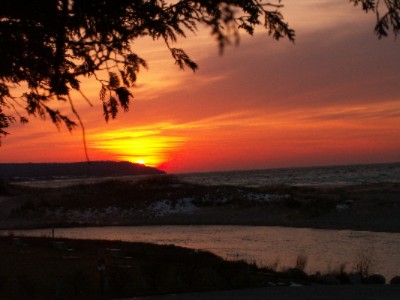 Beautiful Sunset From Lake Michigan Coast