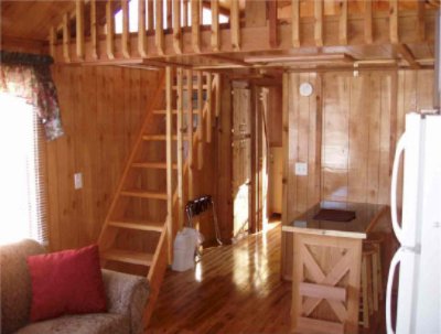 Cabin Interior Includes Living Room Kitchen & Loft