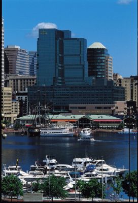 View Of The Renaissance Harborplace Hotel From Across The Inner Harbor.