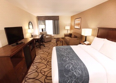 Comfort Suites Airport - Breakfast Area Fireplace