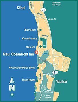 Maui Oceanfront Inn - Area Map