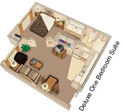 Bradford Homesuites Colorado Springs - Deluxe Suite Floorplan