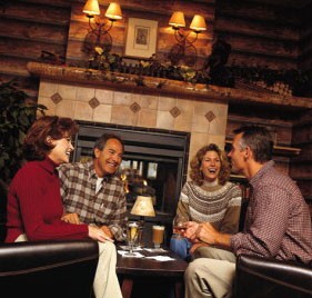 Drinks By The Fire In Trackers Lounge