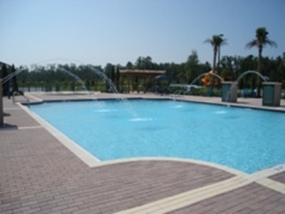 Large Heated Pool With Water Features