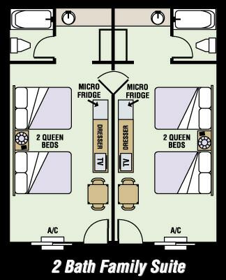 2 bath family suite