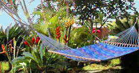 Relax in your private tropical garden. 