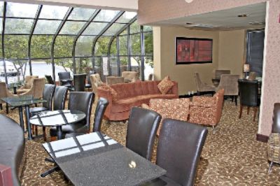 Hotel Lobby & Breakfast Seating Area