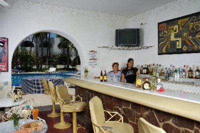 Hotel Mar De Cortez of Cabo San Lucas - View Through Bar Towards Pool